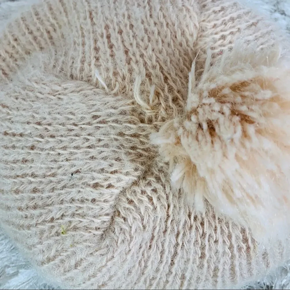 Blush Pink Tan Pageboy Stocking Hat Pom Pom - Picture 3 of 4
